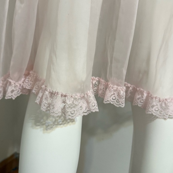 Vintage Tosca Lingerie Sheer Pink Lace Peignoir – Size Small - Picture 13 of 16